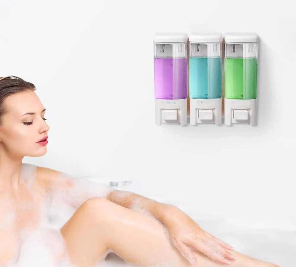 

SVAVO three row soap dispenser wall mounted 3 * 500ml hotel bathroom household hand soap shampoo shower gel dispenser