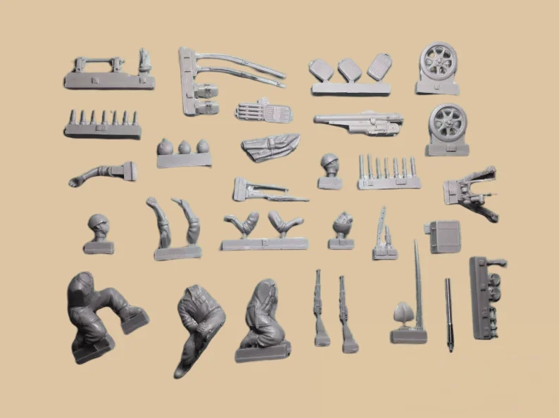 A 1/35 Ratio Die-casting Resin Model for Desert Positions, GK， Italian Team, Needs To Assemble, Unpainted