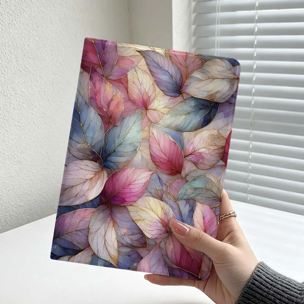 Luxurious Colorful Leaf Print Cover For Samsung Galaxy Tab S11 S10 S9 S8 S7 S6 A11 A9 A8 Lite FE Plus Soft Inch Tablet Case