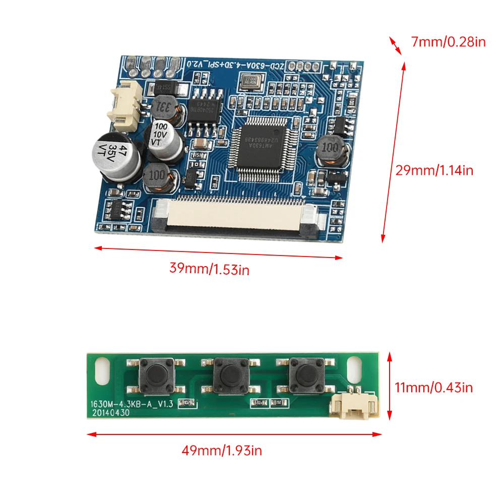 4.3/5-inch LCD Monitor Driver Board Module Kit Display Motherboard for Car Audio Video Digital Photo Frame Multifunction Display