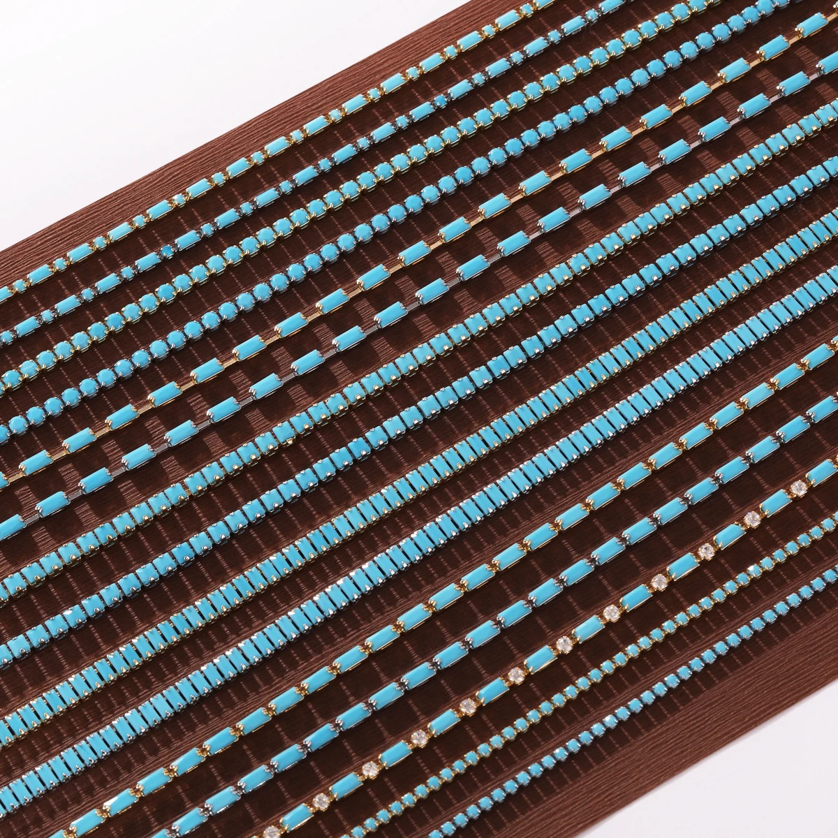 Good Quality Iced Out Fashion Simple Blue Turquoise CZ Stacked Tennis Necklace for Women Men Niche Choker Jewelry Gift Wholesale
