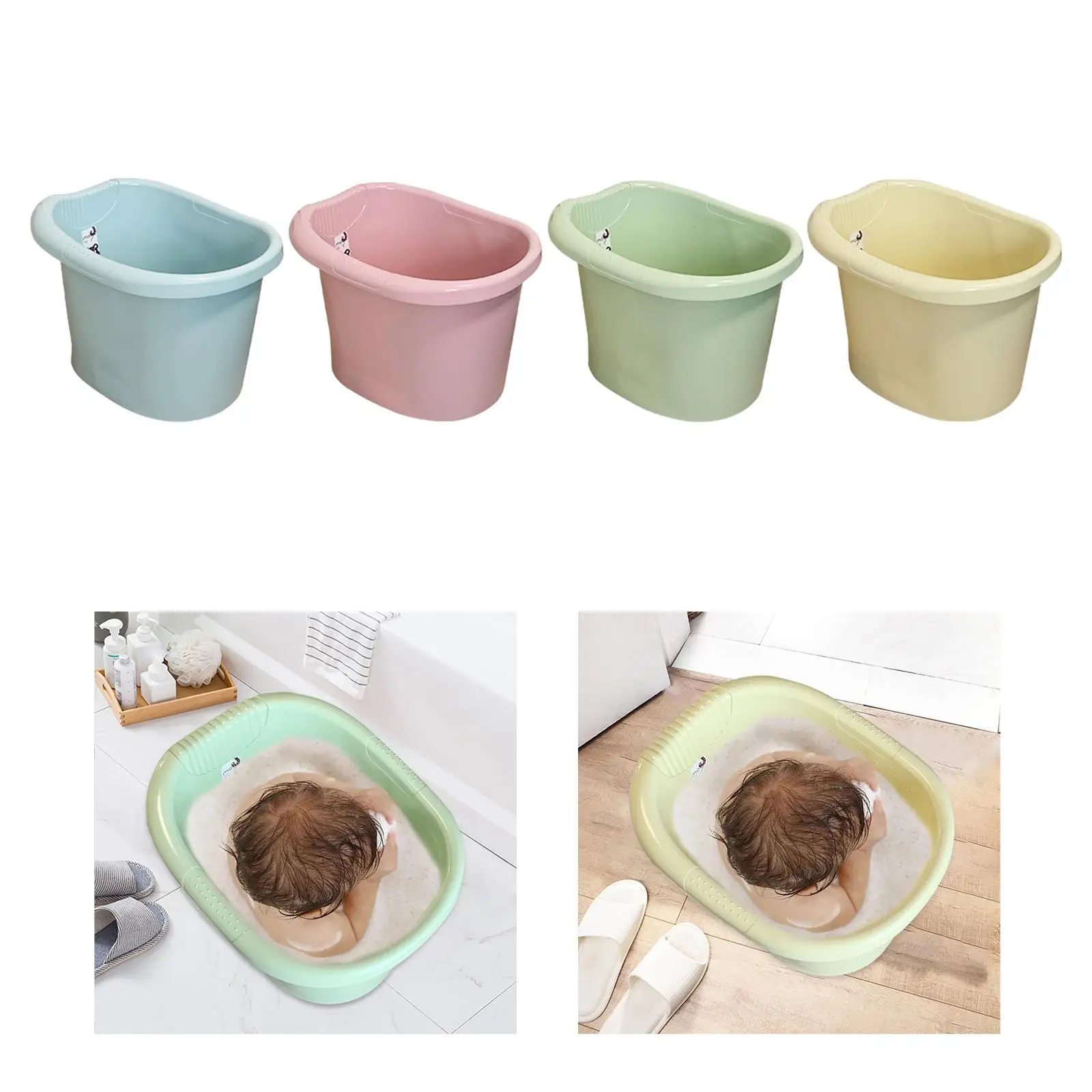 Infant Bathtub Thickened Tub Sitting up Baby Shower Bucket Comfortable Infant Bath Bucket for Girls Toddlers Newborn Boys Kids