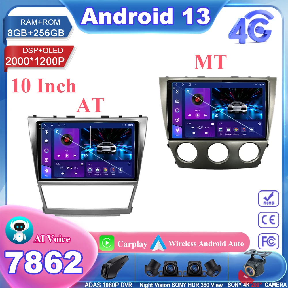 

Android 13 For Toyota Camry 6 XV 40 50 2006 - 2011 Car Radio Stereo Multimedia Player GPS Navigation No 2din DVD QLED HDR Screen
