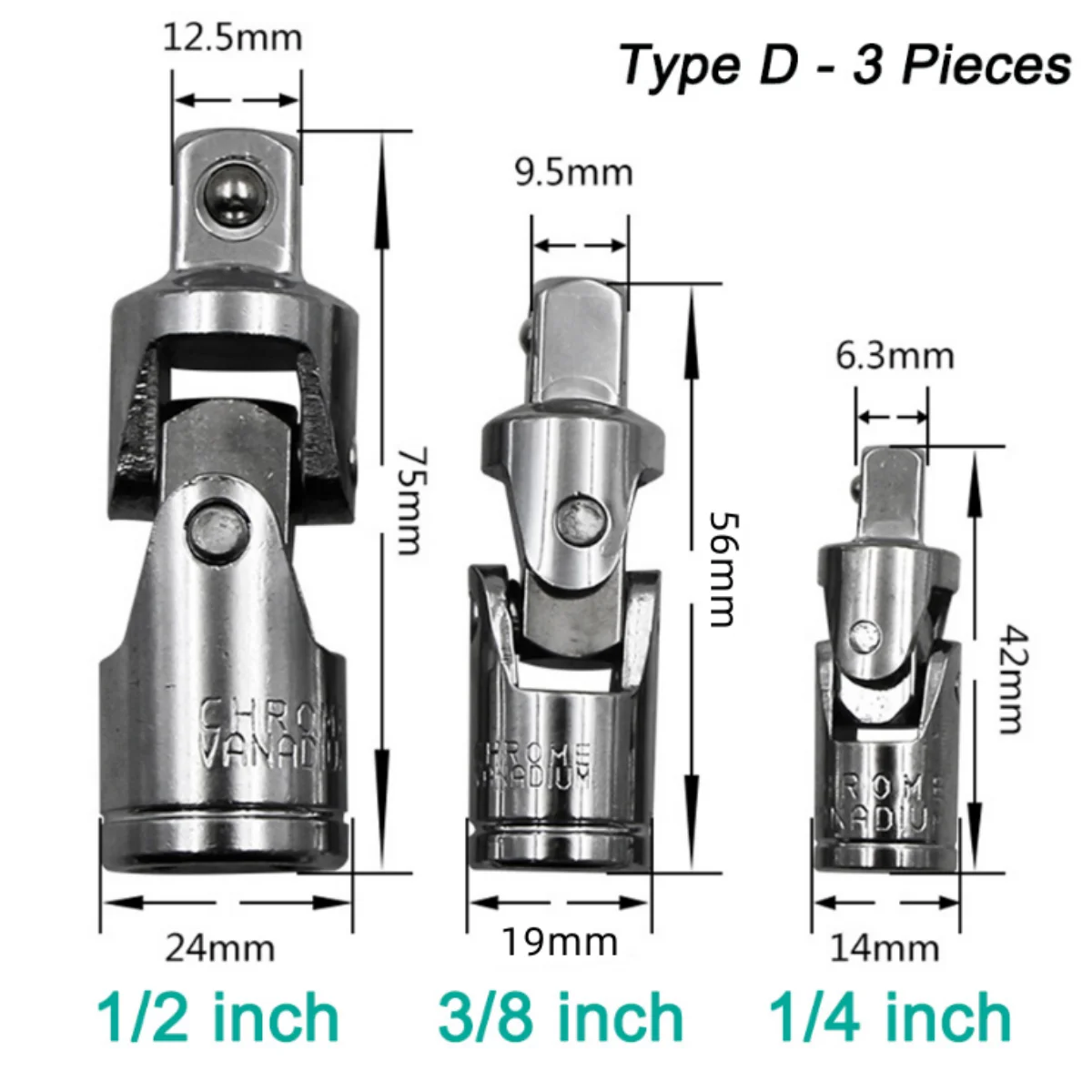 Llave de tubo de 360 grados, junta giratoria, junta de impacto de aire, adaptador de enchufe oscilante, herramienta manual 1/2 3/8 1/4