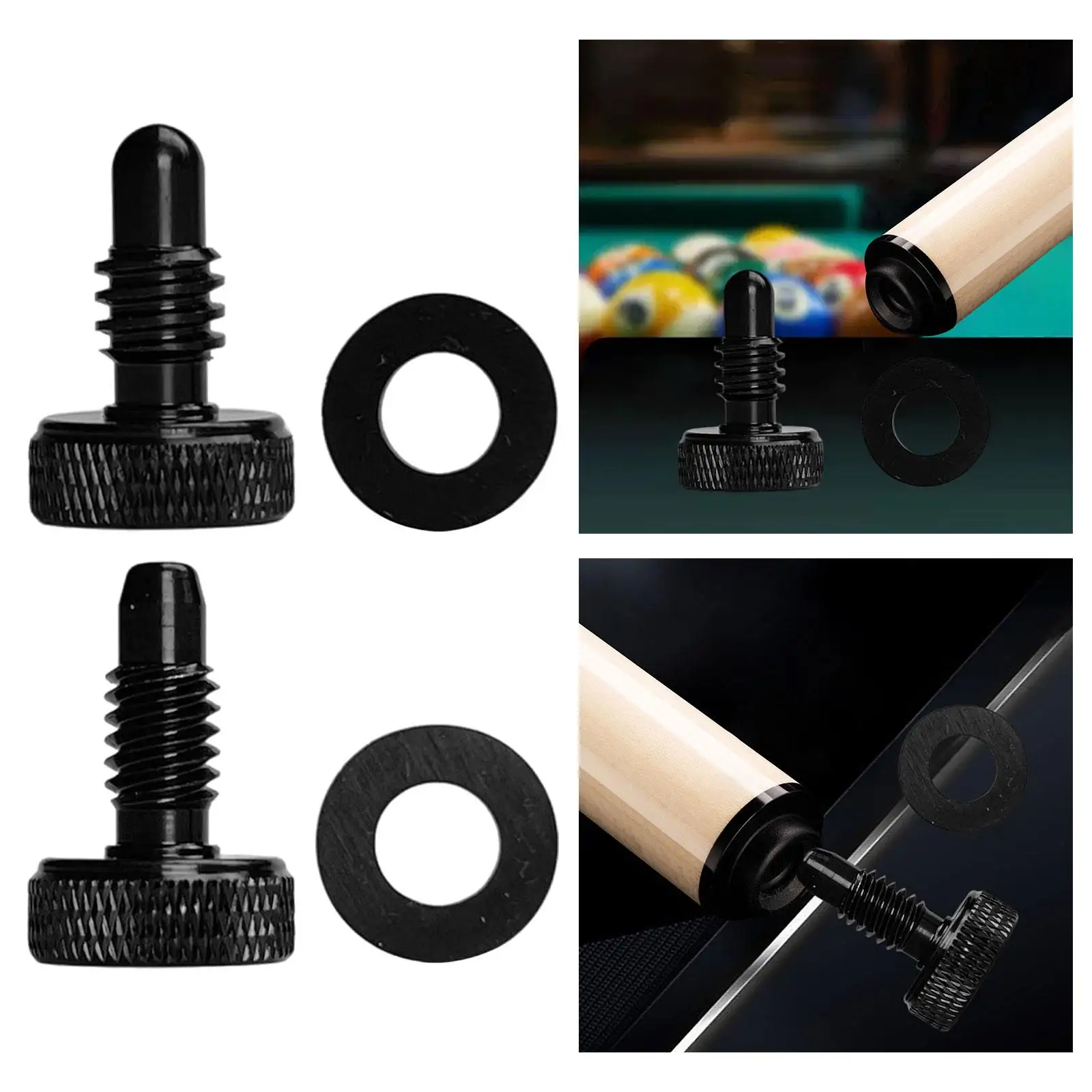 

Billiard Cue Bottom Plug Multifunctional Black Protective Pads Accessories