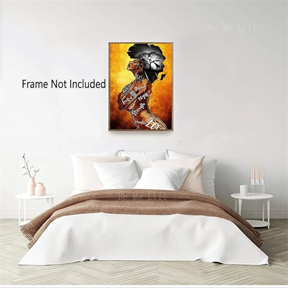 African American Wall Art Homesick Woman Posters Black Girl Abstract Sunset Landscape Wall Decor Prints Art For Home Decoration