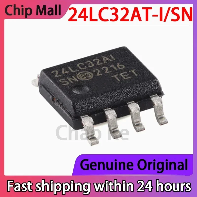 10PCS  Genuine 24LC32AT-I/SN Patch SOIC-8 32Kb I2C Compatible Dual Line Serial EEPROM