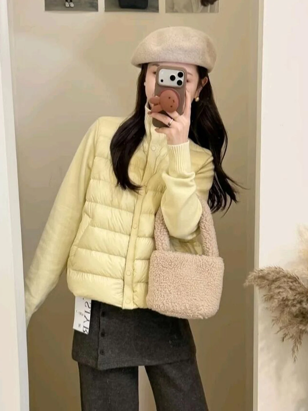 

Новая женская легкая вязаная куртка в корейском стиле с воротником-стойкой, с элементами пэчворка, из хлопка, желтая, теплая, тонкая, для повседневной носки