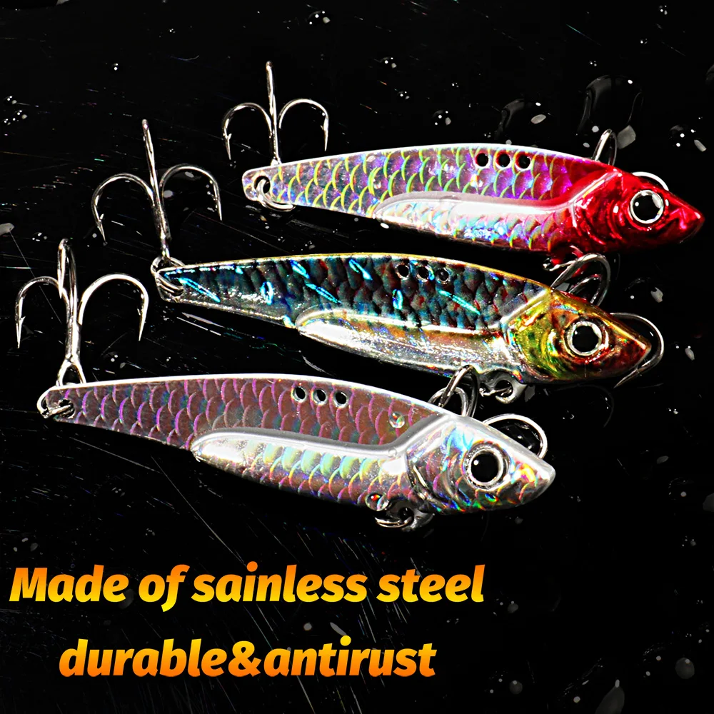 Spinner Spoon Metal Jig Bait 7.5g 10g 16g 20g VIB Tonące ostrze Spinning Treble Hook Spinnerbait Pesca Tackle Sea Fishing Lure — zdjęcie 5
