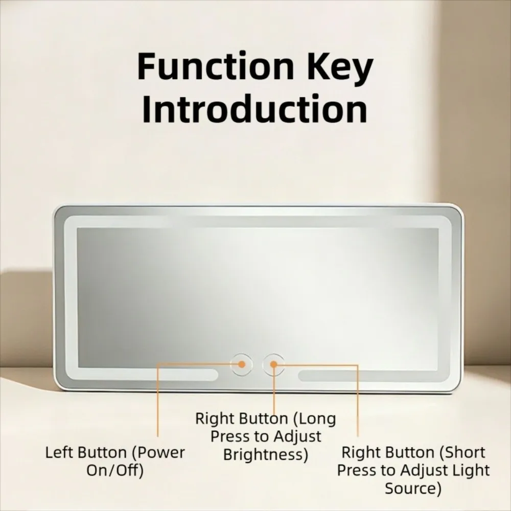 Ultra-thin LED Car Vanity Mirror Intelligent Three-color Light Adjustment High-definition Makeup Mirror Dimmable