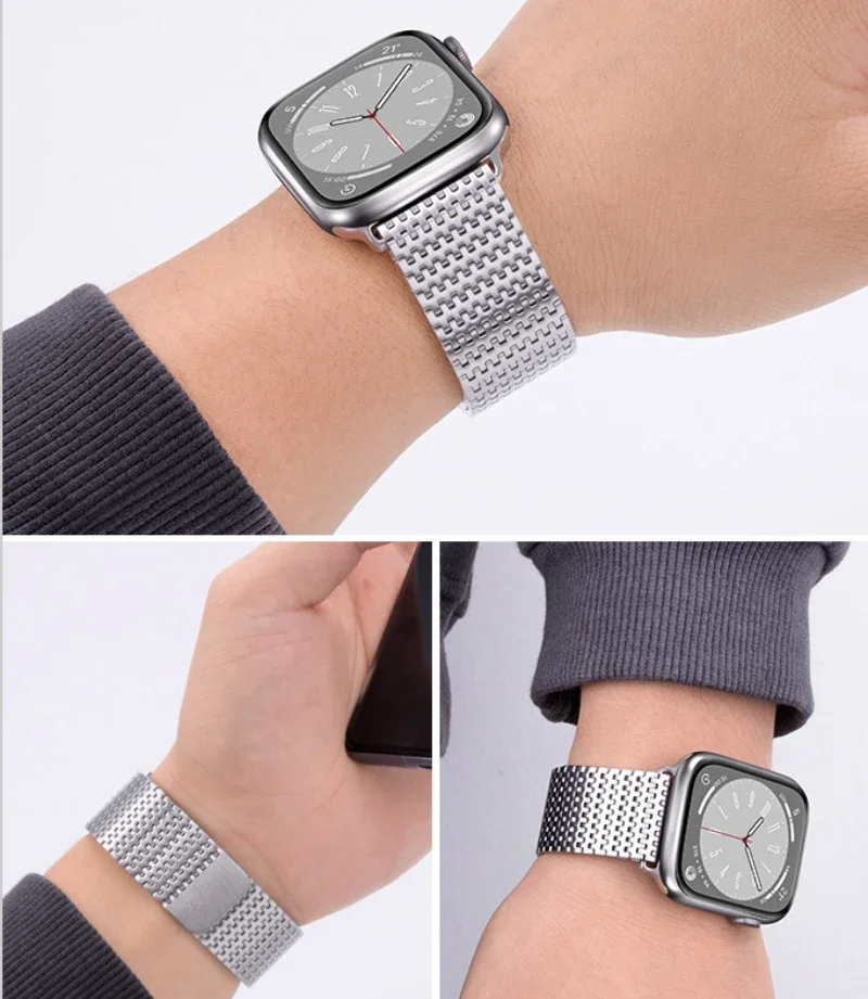 Metal Strap for Apple Watch band Ultra 2 49mm 46mm 45mm 44mm 42mm 41mm 40mm Magnetic Wristband iWatch Ultra 10 9 8 7 6 5 SE Belt