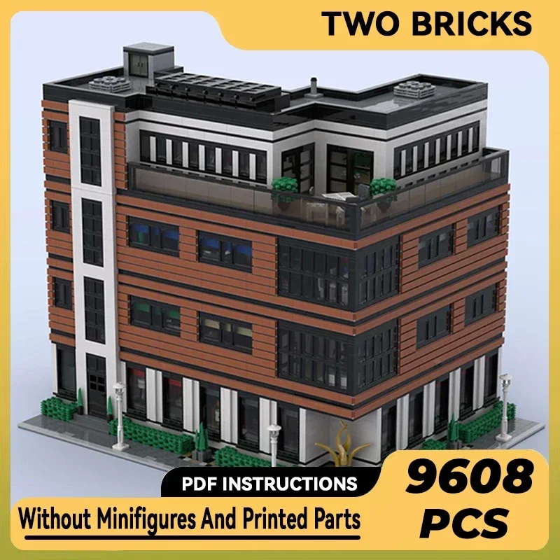 City Street View Model Moc Building Bricks Luxury Apartments Technology Modular Blocks Gifts Christmas Toys DIY Sets Assembly