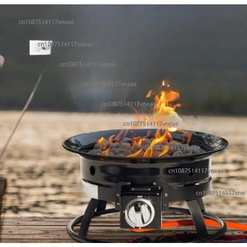 Deluxe Outdoor Portable Propane Pit with Cover & Carry Kit, 19-Inch Diameter