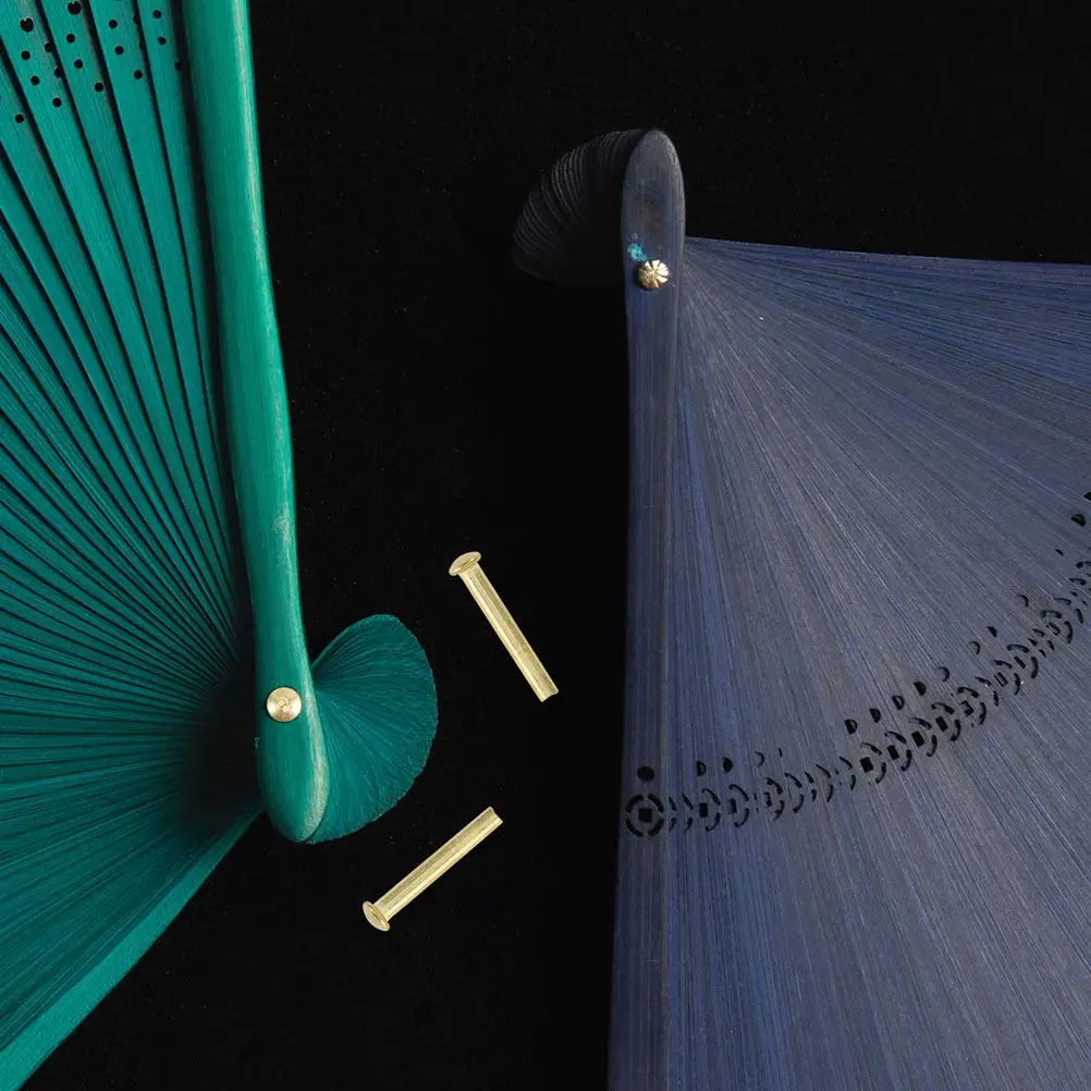 12Sets Folding Fan Repair Rivet Nut Kit Shaft Replacement Hardware Repair Parts Fasteners for Handheld Bamboo Paper Fans