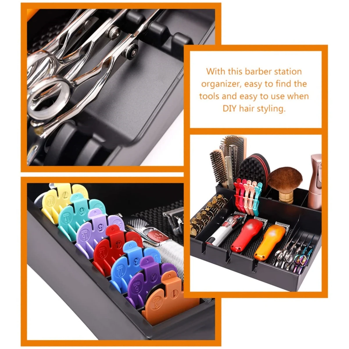 Salon Barber Hair Styling Scissors Storage Box for Beauty Hairdressing Tools Electric Hair Clipper Comb Tray Case Holder Desktop