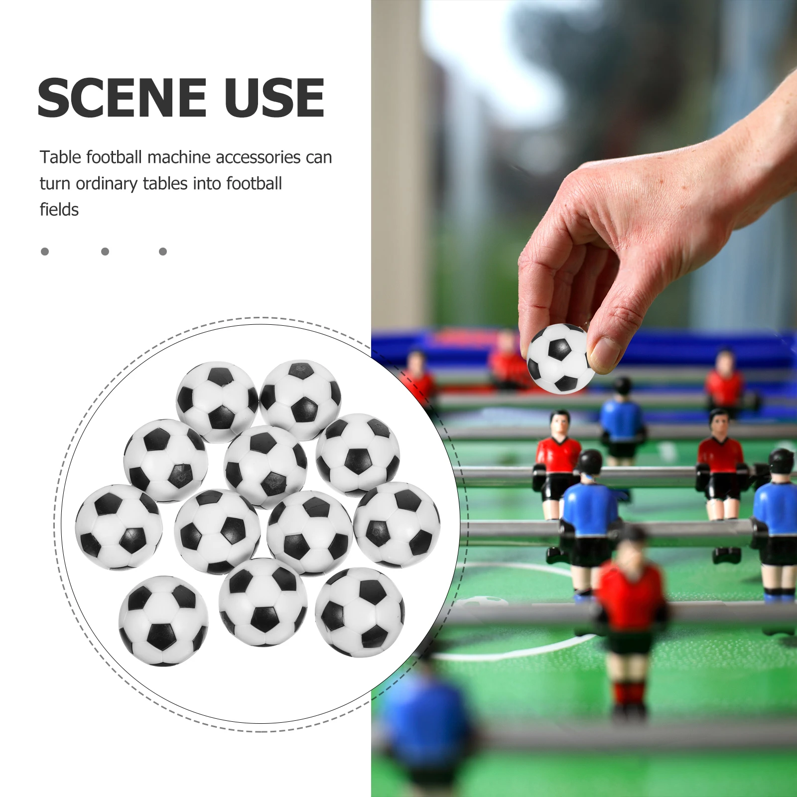 

12Pcs Table Football Mini Replacement Balls 3.1cm Resin Soccer Ball Accessories for Standard Foosball Table Game