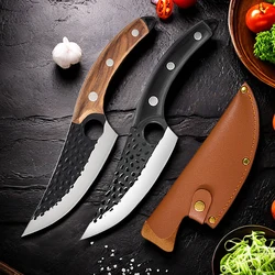 Kitchen Chef Knife Meat Cleaver Boning Knife Full Tang Fishing Knife Handmade Forged Outdoor Cooking Cutter Butcher Knife Tool