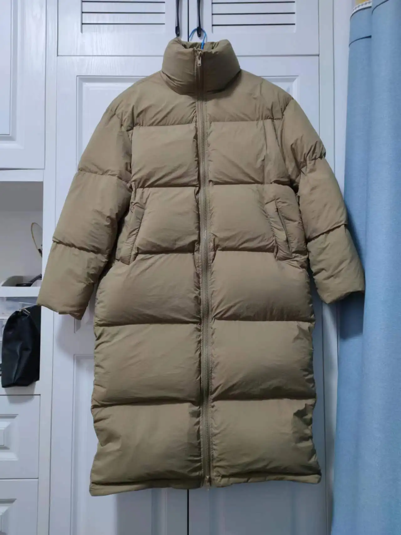 Mulheres pato branco para baixo puffer parka, casaco de neve quente grosso, gola alta, casaco comprido felpudo, outerware à prova de vento, solto,