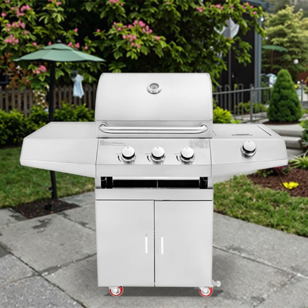

Outdoor BBQ Kitchen Portable 4 Burner Built In Counter Top Stainless Steel Gas Barbecue Grill Portable BBQ Grills