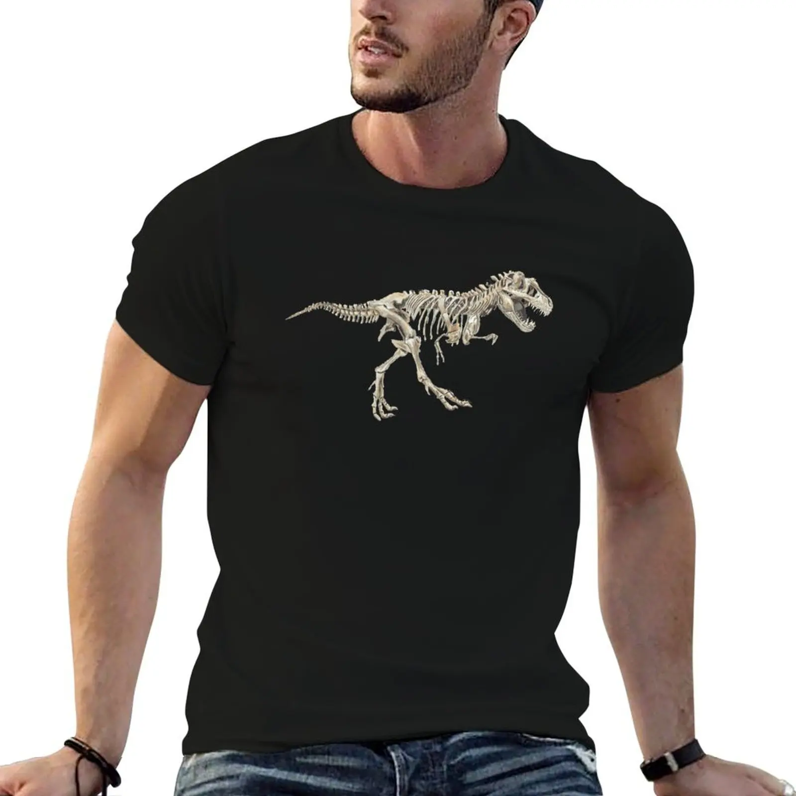 Tyrannosaurus Rex Skeleton T-Shirt Water Resistant Casual T-Shirt