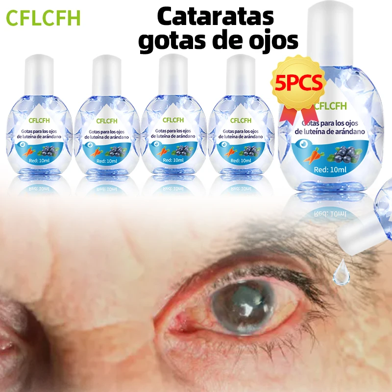 Blueberry Lutein Cataract Treatment Eye Drops for Glaucoma Management and Relieve Dry Eye Health Care Spanish Language