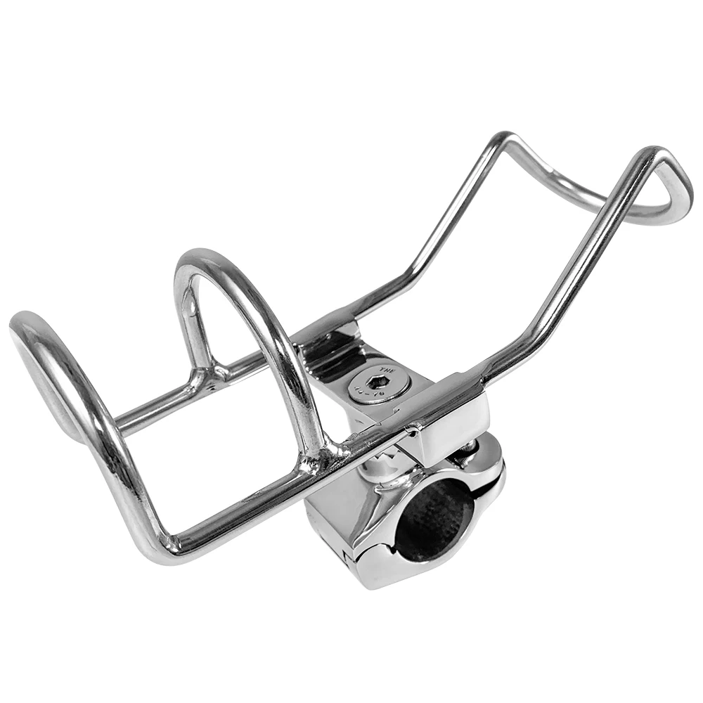 316 Stainless steel Rail Mounted Clamp on Rod Holder Double Wire for Fishing Boat Kayak 25mm 32mm Marine Fishing Rod Holder