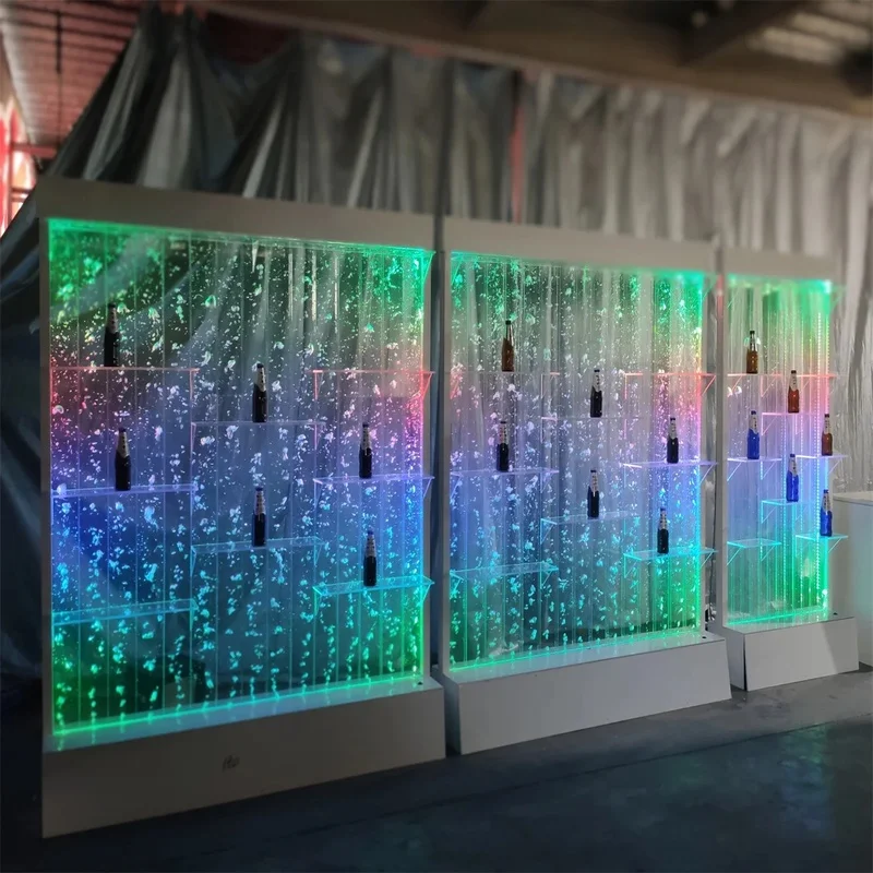 custom.Customized Decorative Wall RGB LED Bubble Wall Room Divider with Remote Acrylic Material Contemporary Design