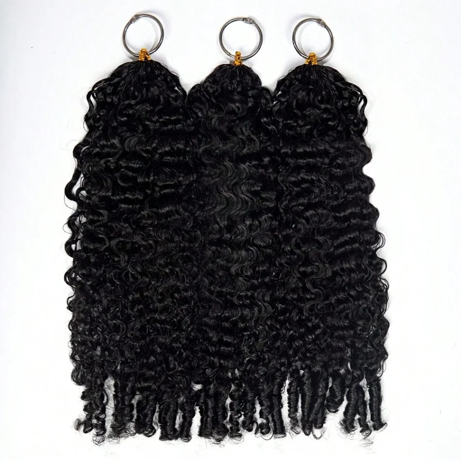 Burmese Curly Feather Crochet Human Hair Knotless Pixie Curls Extensions Lightweight Pre Separated For Braids Small Spirals Crochet Hair