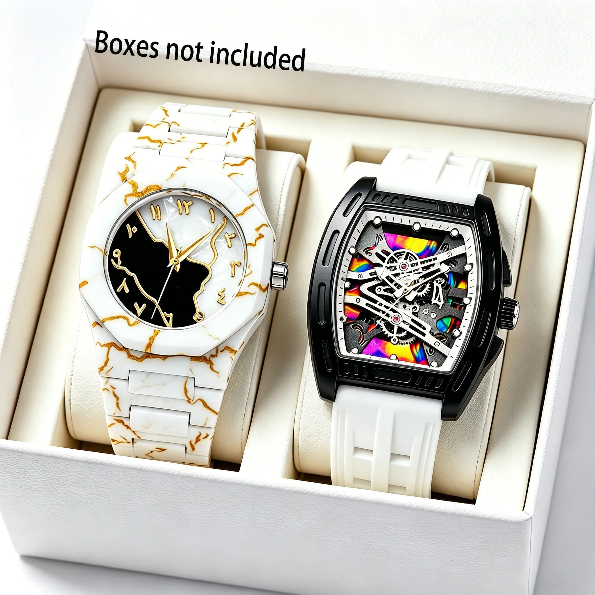 2 Pieces of This Watch Are Suitable for Both Men and Women, Made with Quartz, a Casual and Fashionable Watch That Is Perfect for All Occasions, and Looks Great on Anyone, Regardless of Gender, and Is an Ideal Choice fo