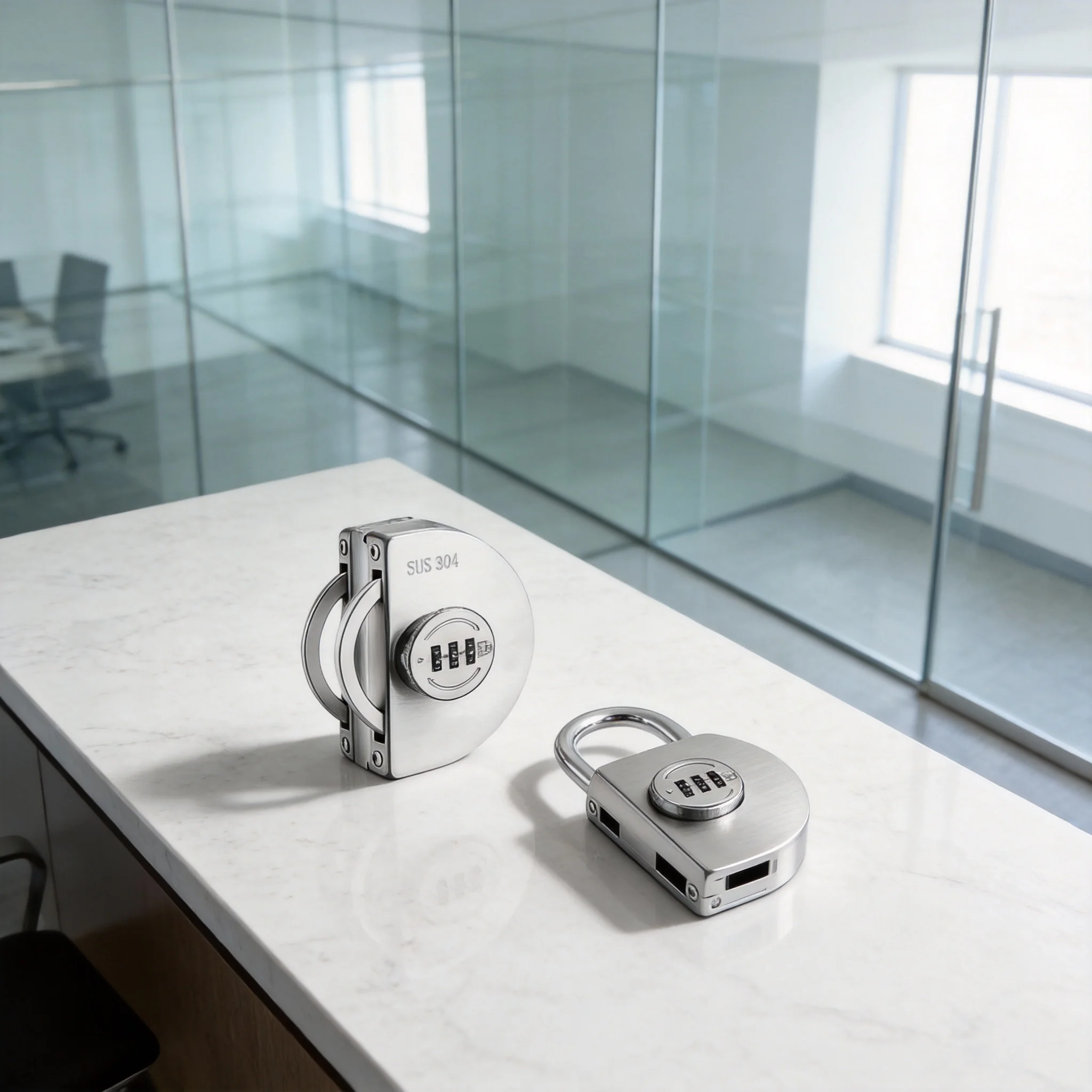 

Бескаркасный замок для стеклянных дверей без сверления, простая установка, матовый никель, поворотный механизм, фурнитура для раздвижных стеклянных дверей, защита от взлома