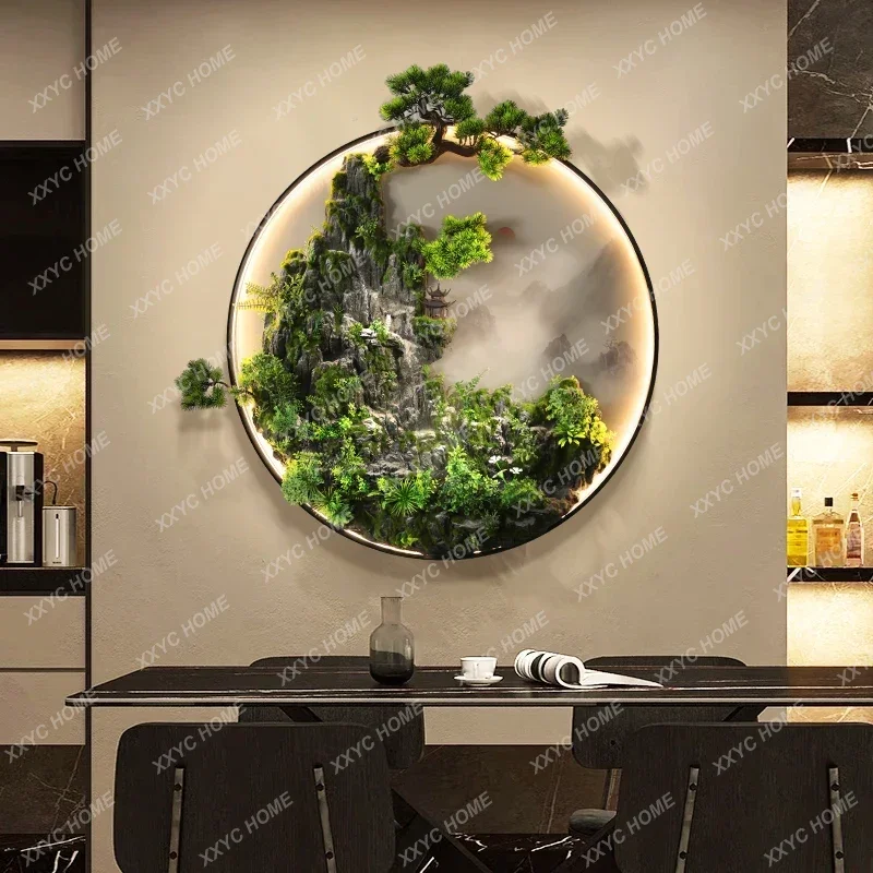 A Flowing water generates wealth and enters the entrance, decorative hanging paintings, Chinese Zen rockery fountain