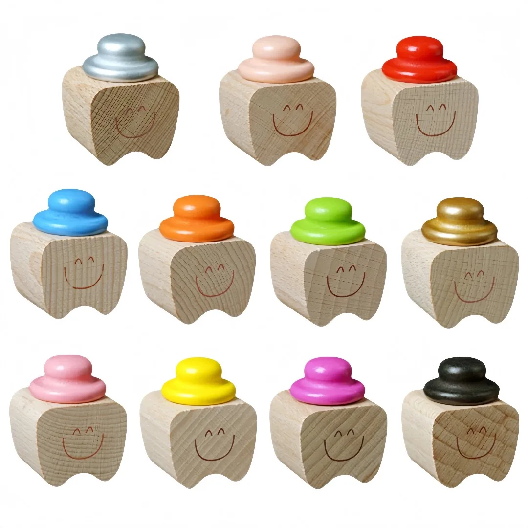 1pc Wooden Baby Tooth Storage Box Solid Wood Children's Tooth Collection Case Keepsake Box for Kids' Milk Teeth Memory Storage