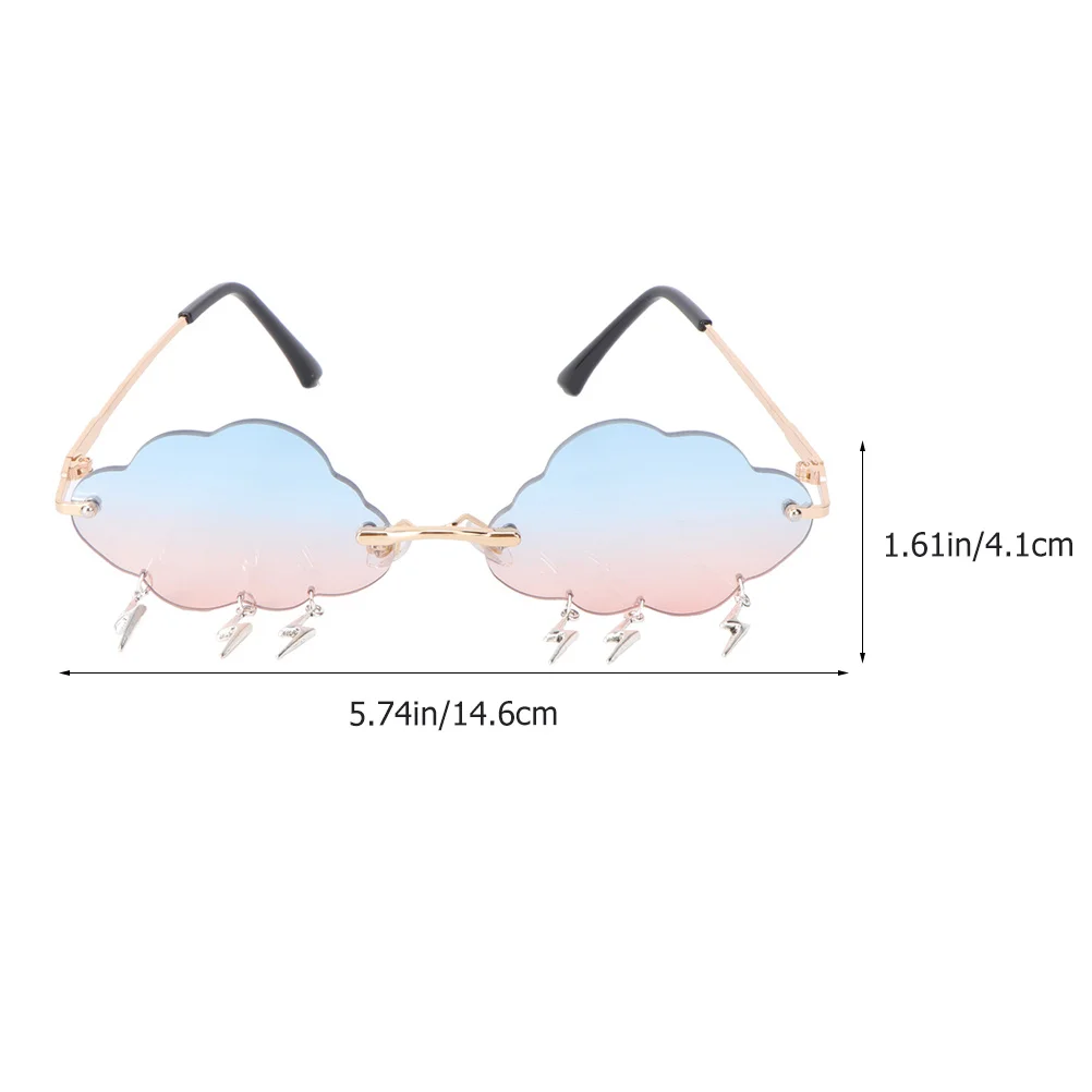 زوجان من نظارات الشمس على شكل سحابة خفيفة الوزن بدون إطار لحفلات الشاطئ والعطلات والصور النظارات الشمسية العصرية للنساء #6