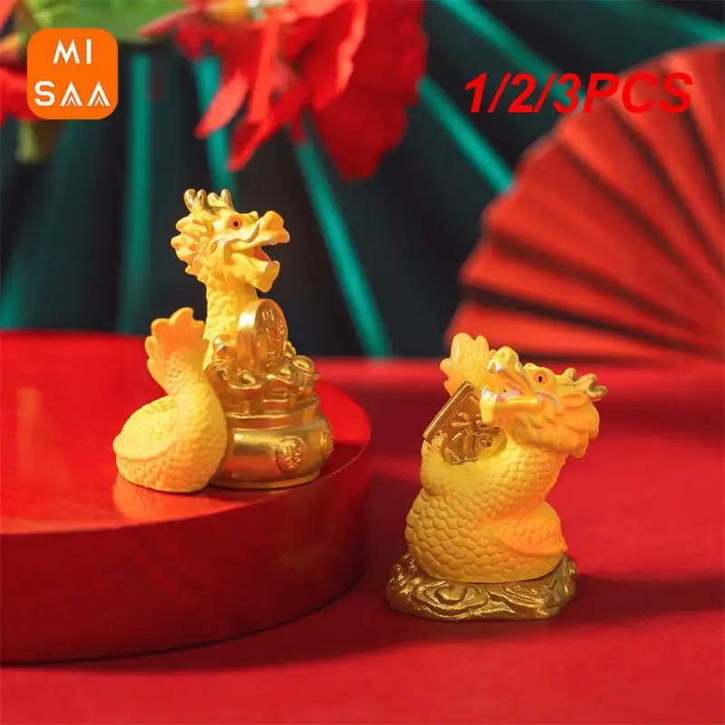 1/2/3PCS Dragon Doll Hand-made Creative Desktop Multi-scenario Application Smooth Bottom Small Ornaments And Miniature Models