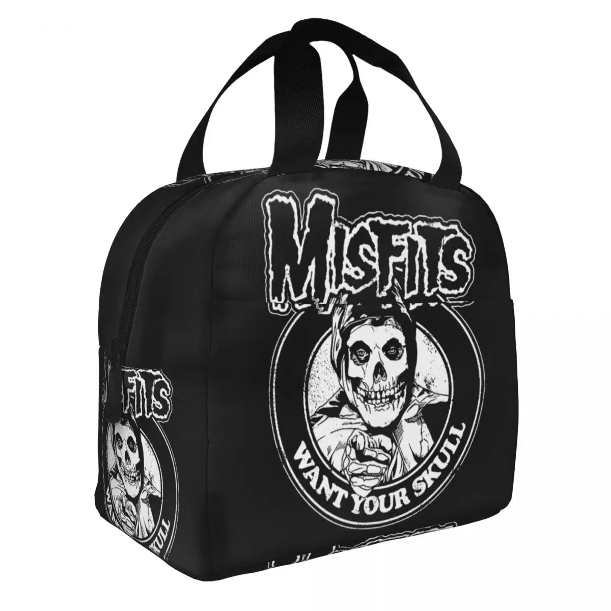 Custom Misfits Horror Punk Rock Band Lunch Bag Women Cooler Thermal Insulated Lunch Boxes for Children School