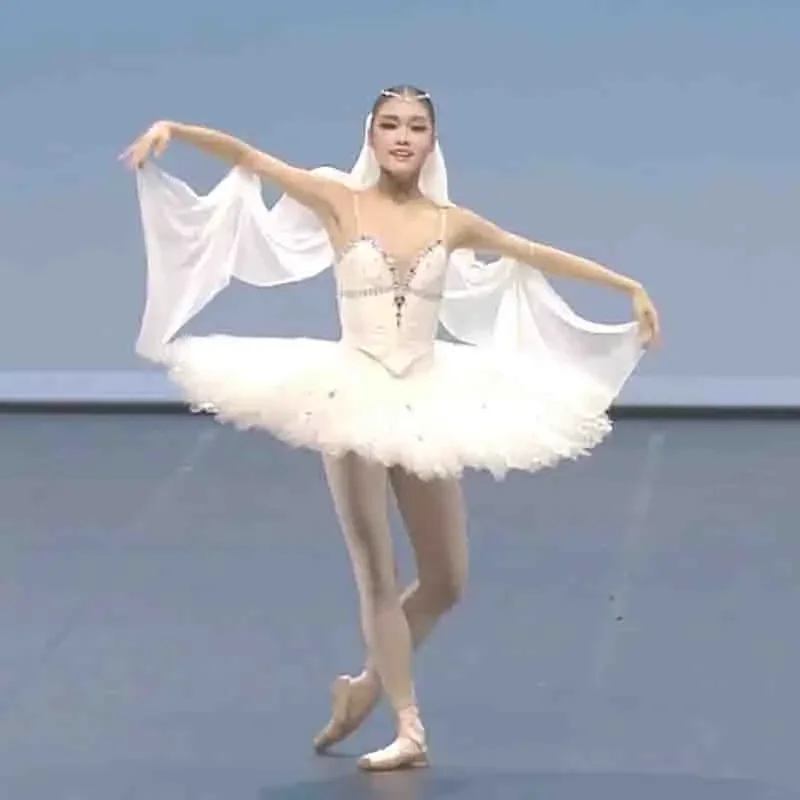 Tutu professionnel blanc pour adultes, Costume de concours de danse de Ballet pour femmes, robe de patinage artistique pour filles, robe de Ballet du lac des cygnes