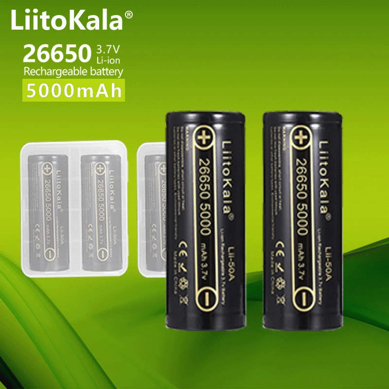 1-16 sztuk LiitoKala lii-50A 26650 5000mah bateria litowa 3.7V 5000mAh 26650-50A akumulator nadaje się do latarki