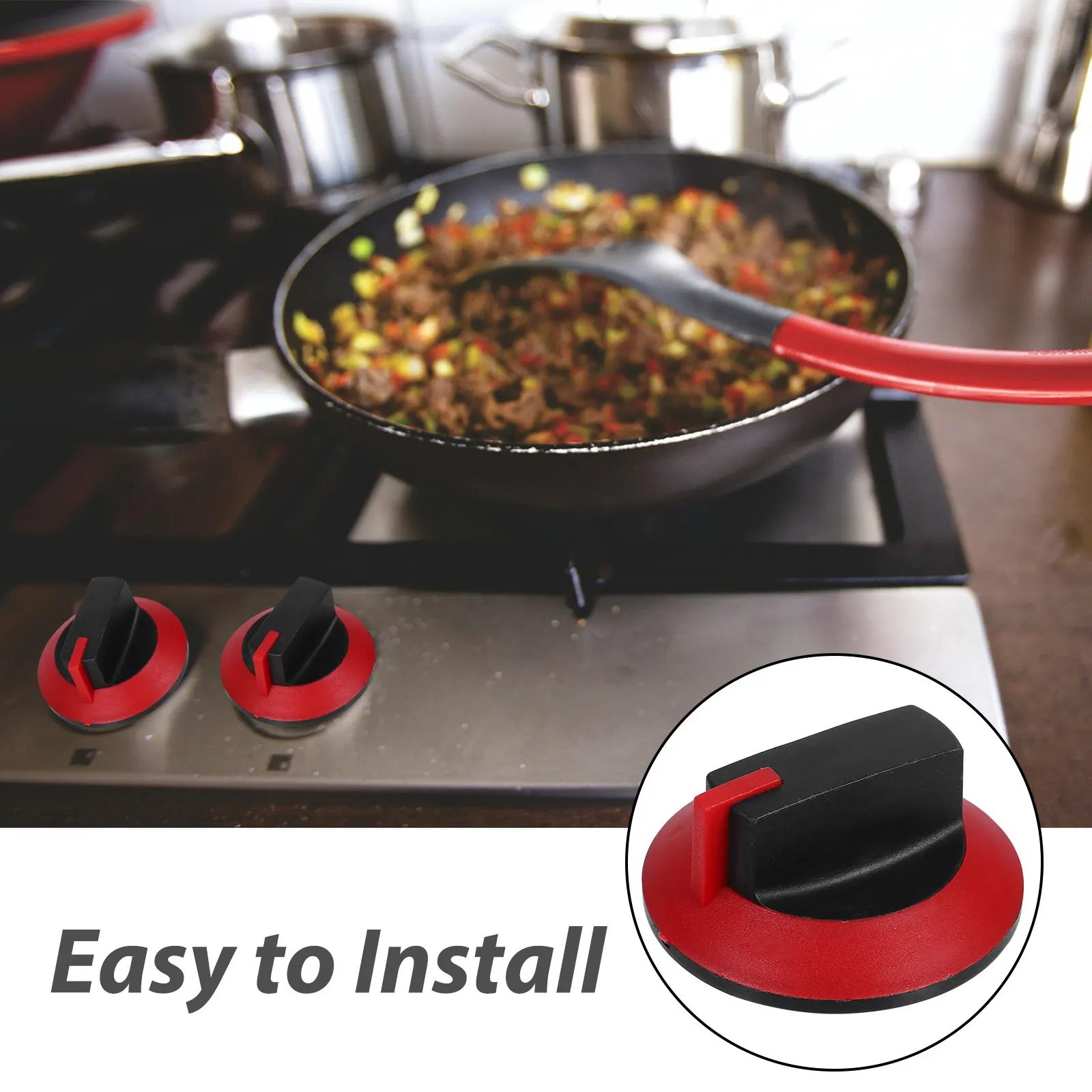 4Pcs Gas Stove Knobs Plastic Replacement Household Stove Control Knobs Easy Install Kitchen Supplies Gas Range