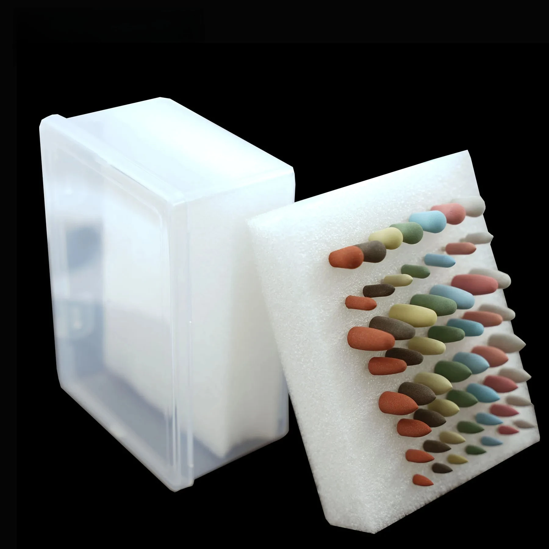 56Pcs/Set Silicone Rubber Polishers Diamond Polishing Burs 2.35mm Teeth Whitening Plishing Drill Dental Polishing Nail Drill Bit