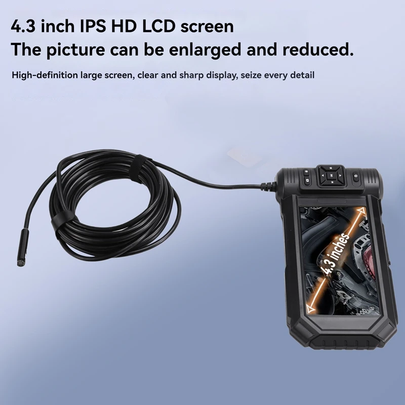 Endoscope Inspection Camera 5In IPS Screen Triple Lens Inspection Camera With Light 1080P HD Drain Camera With 32G Card