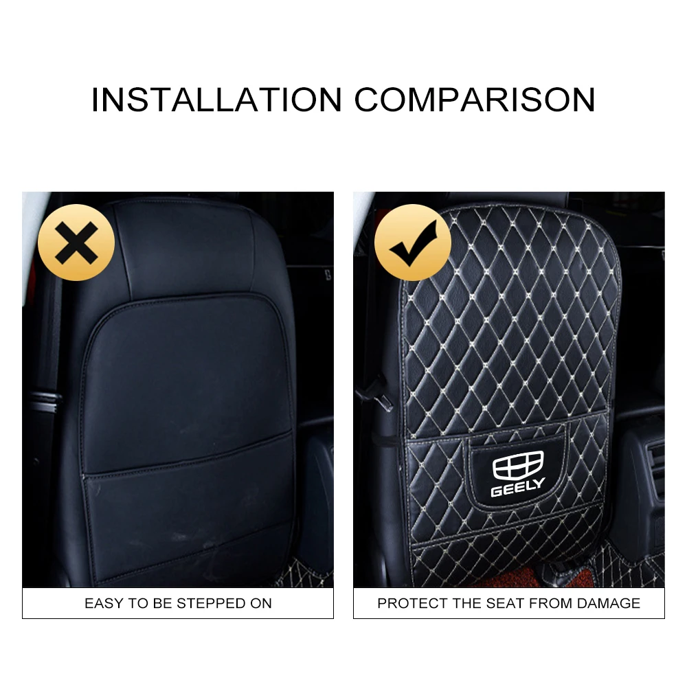 1Pcs Car Seat Anti Kick Pad Protective Cover For Geely Geometry C gc6 Tugella Emgrand ec7 x7 Atlas pro Coolray Car Accessories