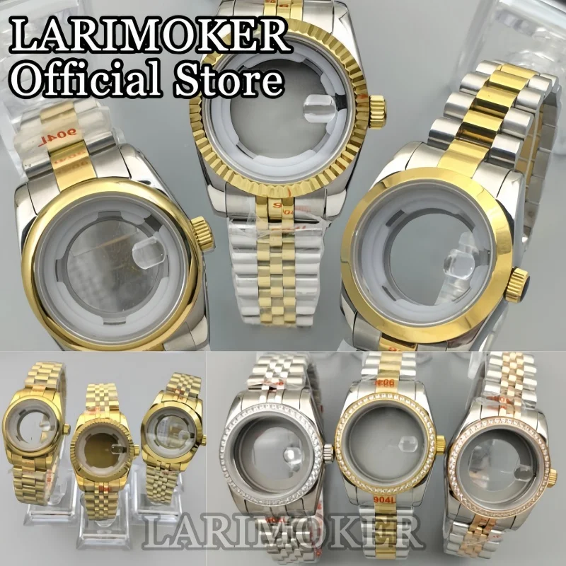 

LARIMOKER 31mm NH05 NH06 Movement Women's waterproof Watch Sapphire Glass Case Glass Back Solid Back Case Stainless Steel Strap