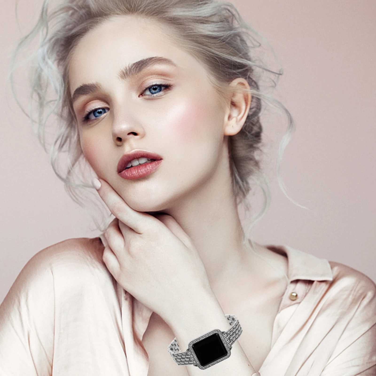 

Rhinestones Design Watch Women Alloy Elegant Quartz Wrist Watches Precise Time Durable Student Office Gift