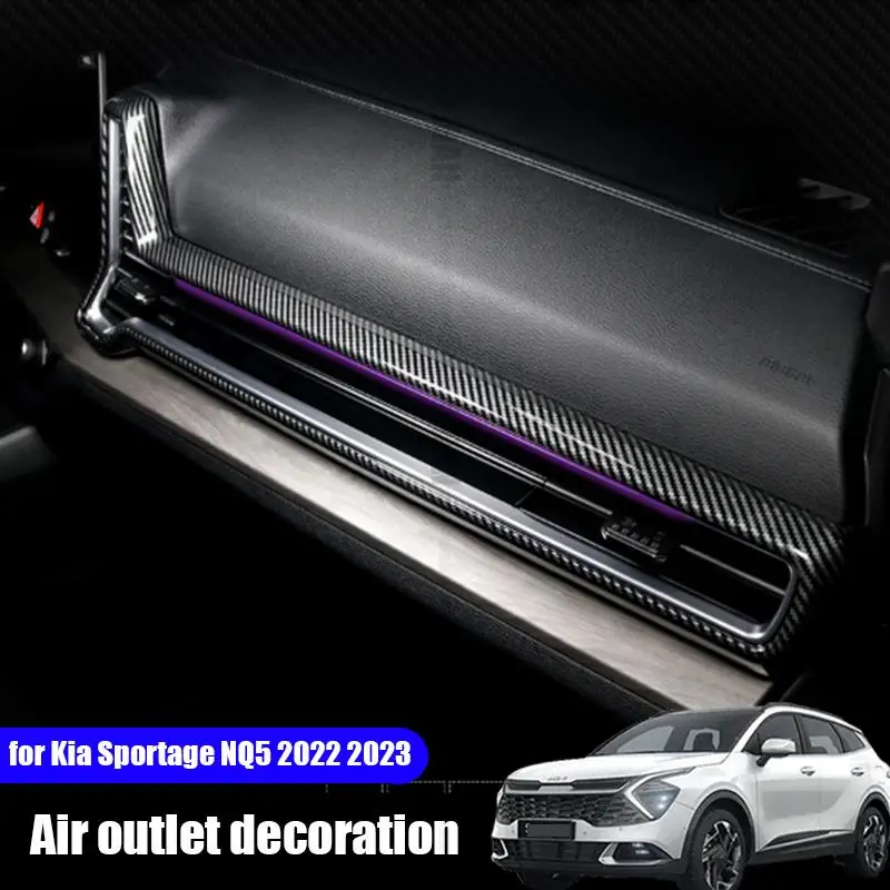 

for Kia Sportage NQ5 2022 2023 car front air conditioning outlet decorative frame ABS modified carbon fiber interior