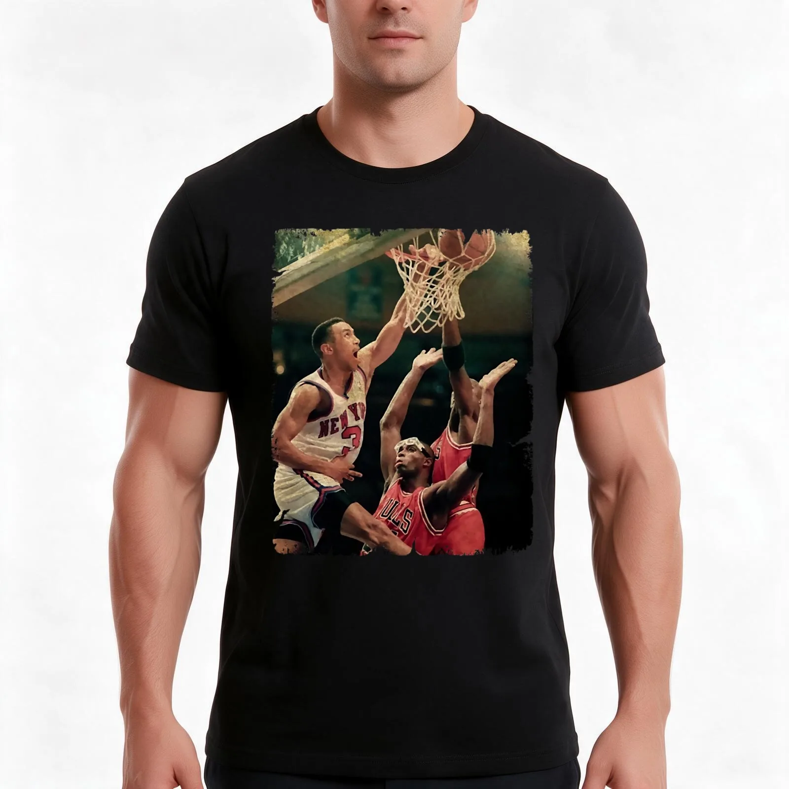 John sport Starks Dunks on Horace Grant and MJ, 1993 T-Shirt, Summer Casual Cotton Tee, Oversized Streetwear Tops, 100% Cotton