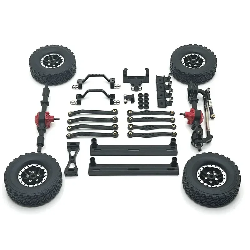 

WPL C64 C64-1 Metal Front and Rear Axle Chassis Link Rod Pull Rod Mount Side Pedal Tire Set 1/16 RC Car Upgrade Parts