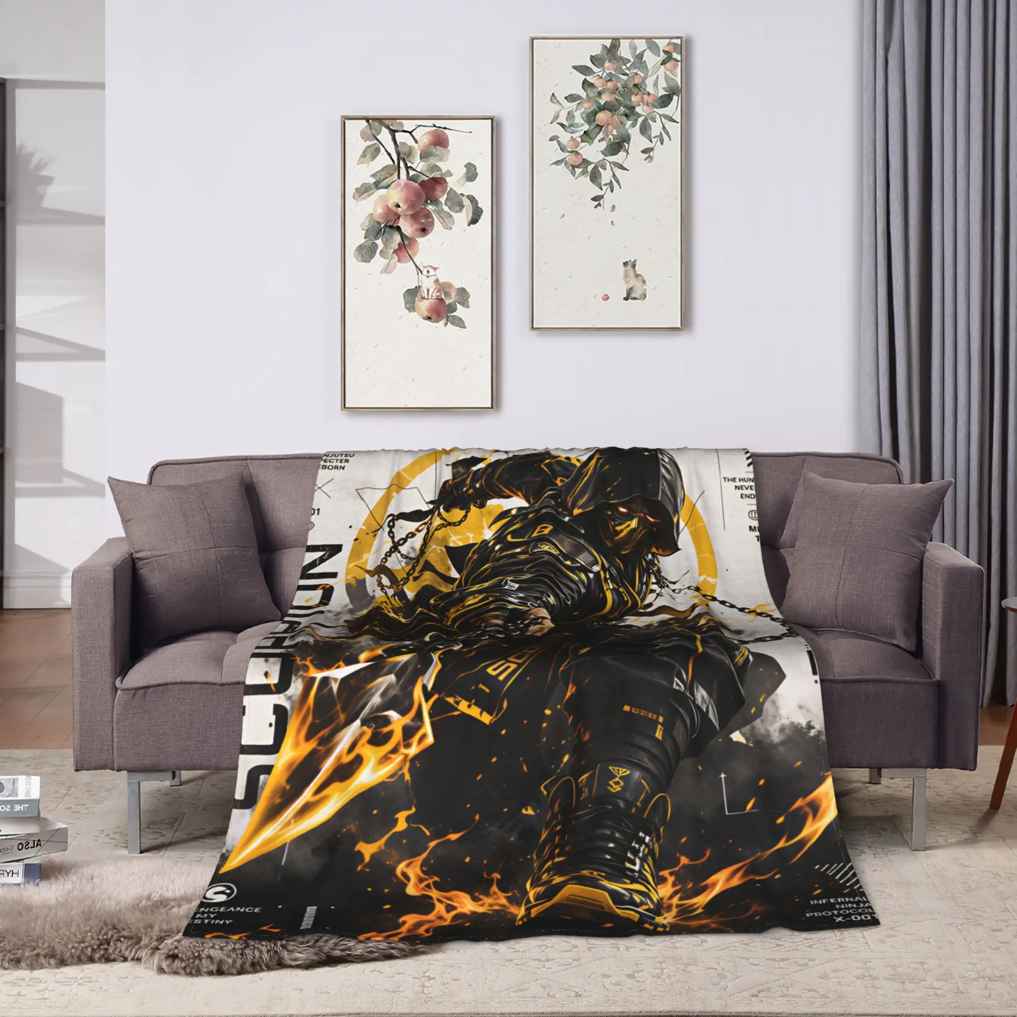 M-Mortal Kombat  Flannel Blanket  Soft Throw Blanket for Couch Bed Decorative Novelty Bedspread Sofa Bed Cover