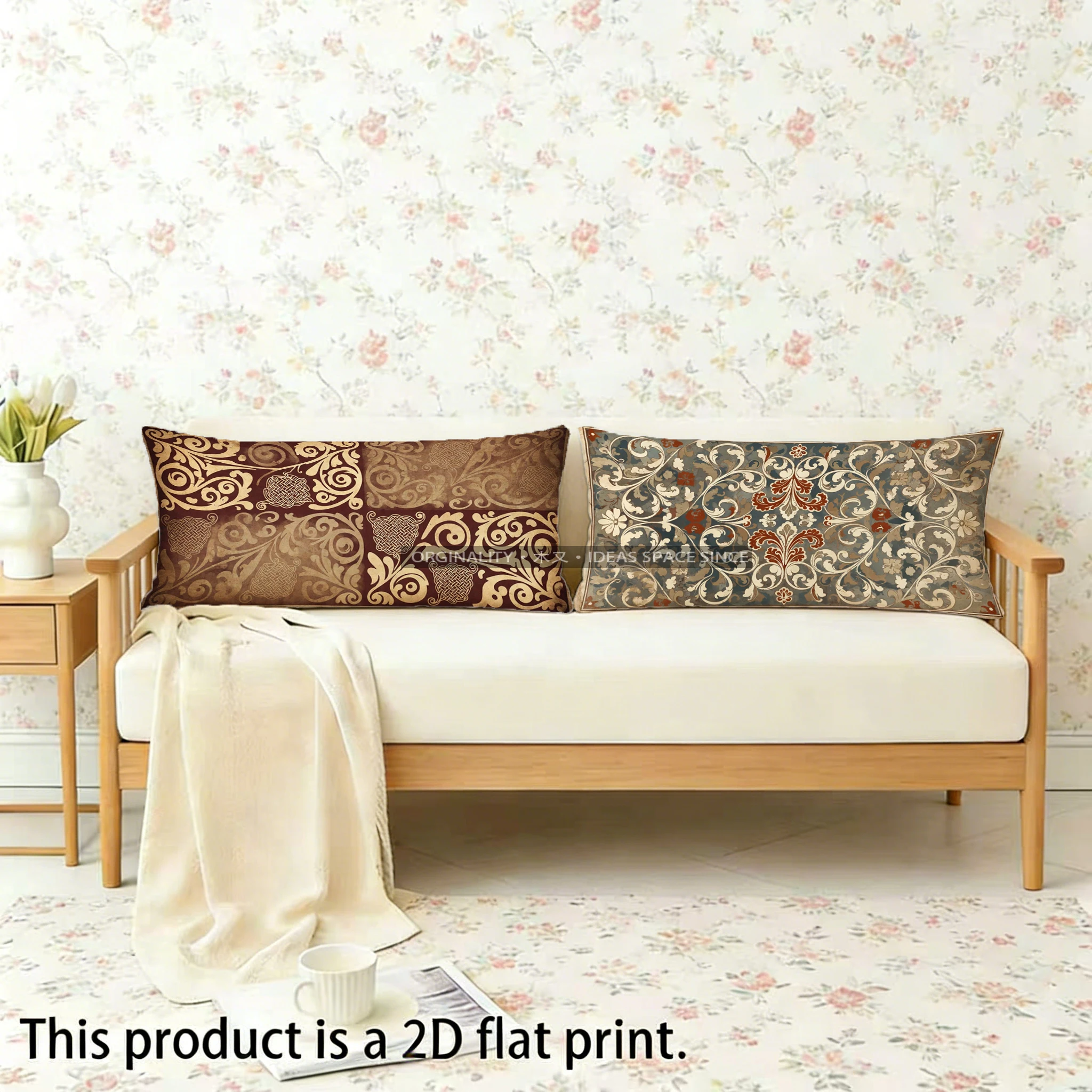 Ornate Patterned Pillow Covers Suitable For Sofa Bedroom Car Pillow Cover Cushion Rectangular Back Cushion