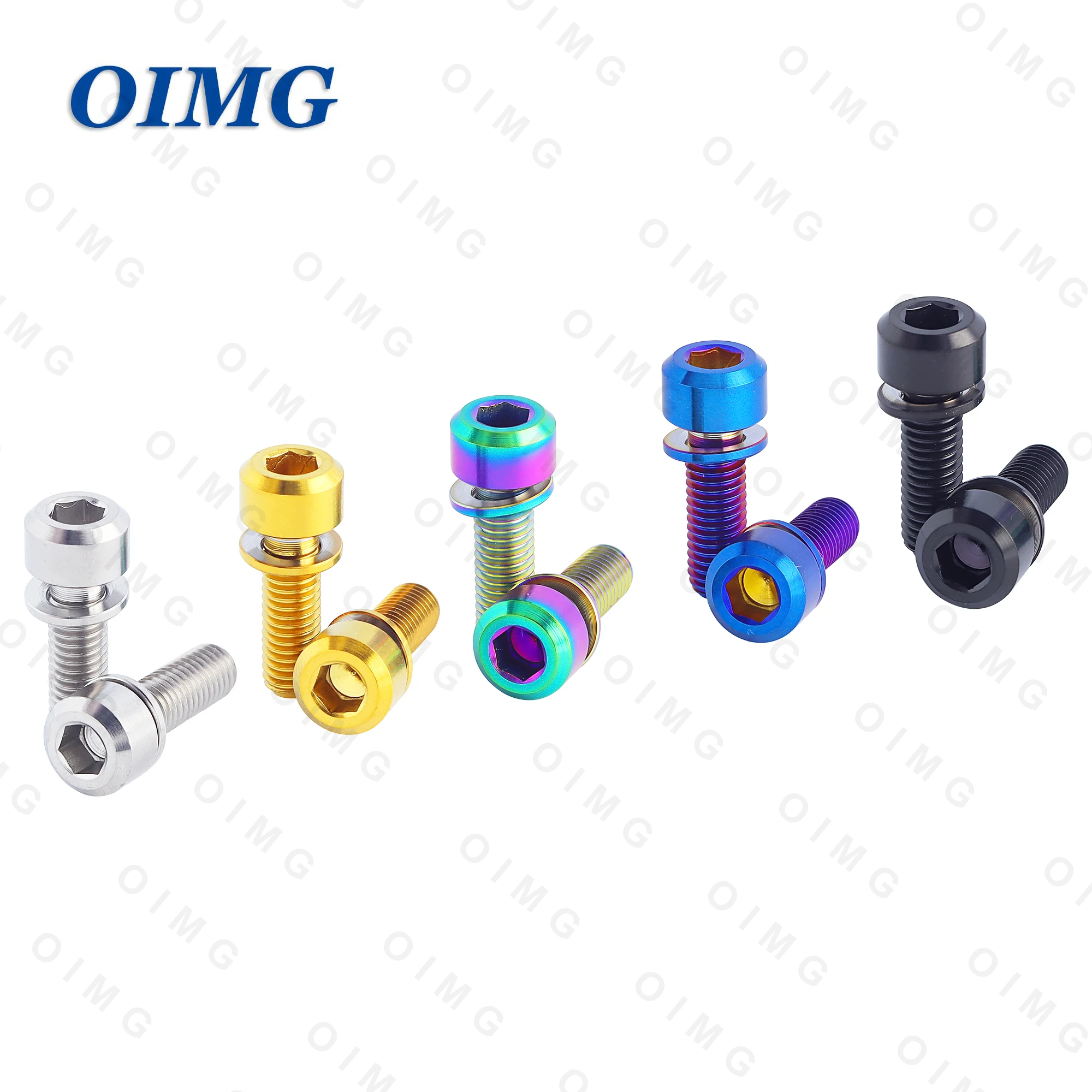 M5x16 18 20mm Bicycle Handlebar Screws MTB Bike Stem Seatpost Hex Socket Bolt With Washer Titanium Bolts Screws