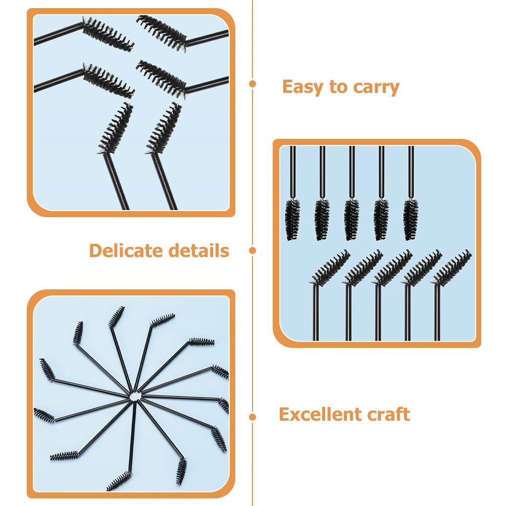 50Pcs Disposable Eyelash Brushes Eyebrow Makeup Applicators Easy Carry Portable Makeup Supplies Disposable Eyelash Brush